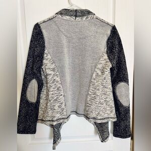 Mystree Black and Gray Open Cardigan